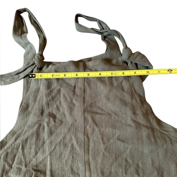 Altar’d State Green Linen Overall Romper Small - Picture 7 of 12